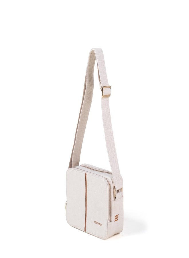 THE ASSEMBLY Assembly Crossbody Sling Bag with Compact Design & Secure Pockets, Everyday Sling Bag with Adjustable Strap for Urban Exploration, Beige - Image 1