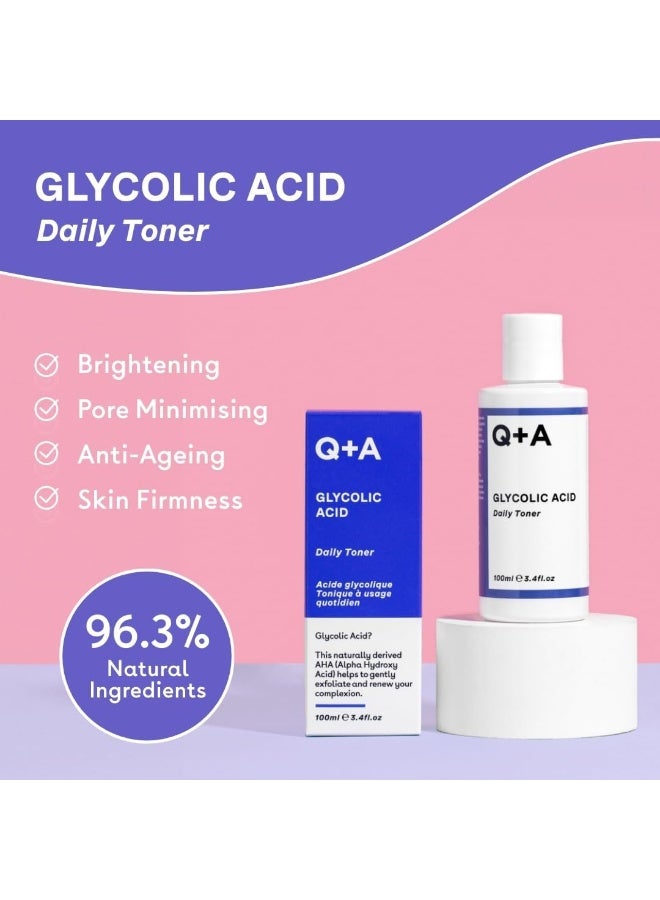Q+A Glycolic Acid Daily Toner | 100Ml | Hydrating & Brightening Toner With Glycolic Acid, Hyaluronic Acid, And Betaine - Image 3
