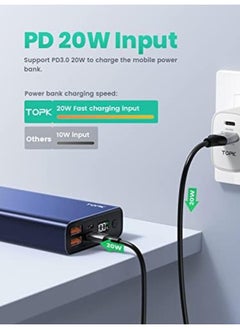 TOPK Power Bank 20W Usb C Fast Charging 20000Mah Portable Charger Pd3.0 Qc4.0 Battery Pack With Digital Display Powerbank Compatible With Iphone 13 Pro Max Samsung Huawei Ipad And More.…  - Image 3
