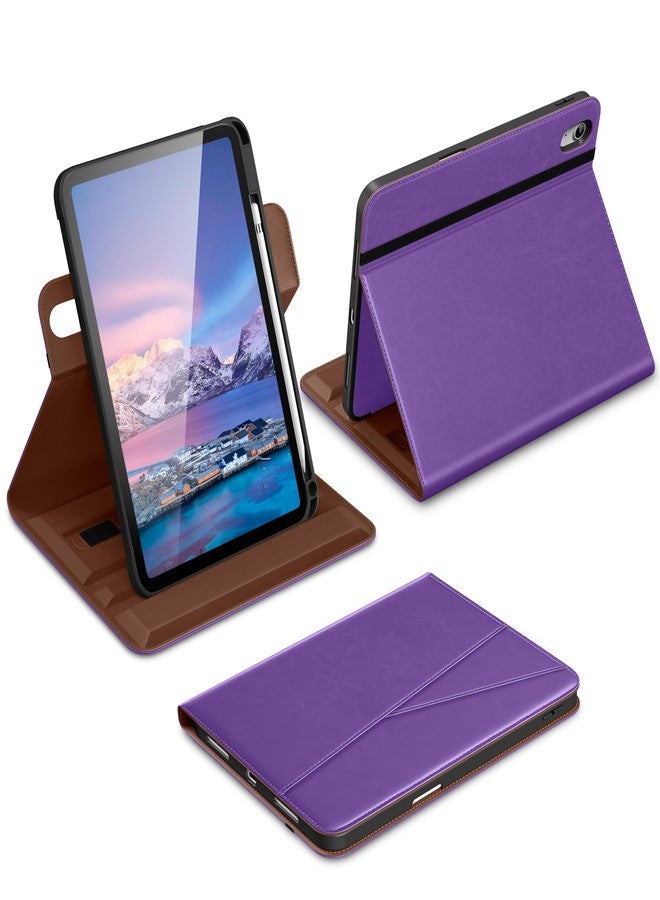 DTTO for iPad A16 Case, iPad 11th / 10th Generation Case (2025/2022), 360 Degree Rotating Premium Leather Folio Stand Cover with Pencil Holder, Cyan Blue - Image 1