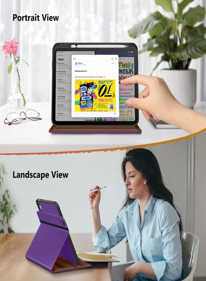 DTTO for iPad A16 Case, iPad 11th / 10th Generation Case (2025/2022), 360 Degree Rotating Premium Leather Folio Stand Cover with Pencil Holder, Cyan Blue - Image 3