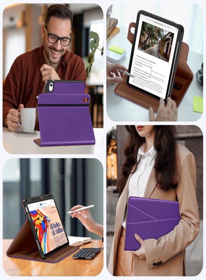 DTTO for iPad A16 Case, iPad 11th / 10th Generation Case (2025/2022), 360 Degree Rotating Premium Leather Folio Stand Cover with Pencil Holder, Cyan Blue - Image 5