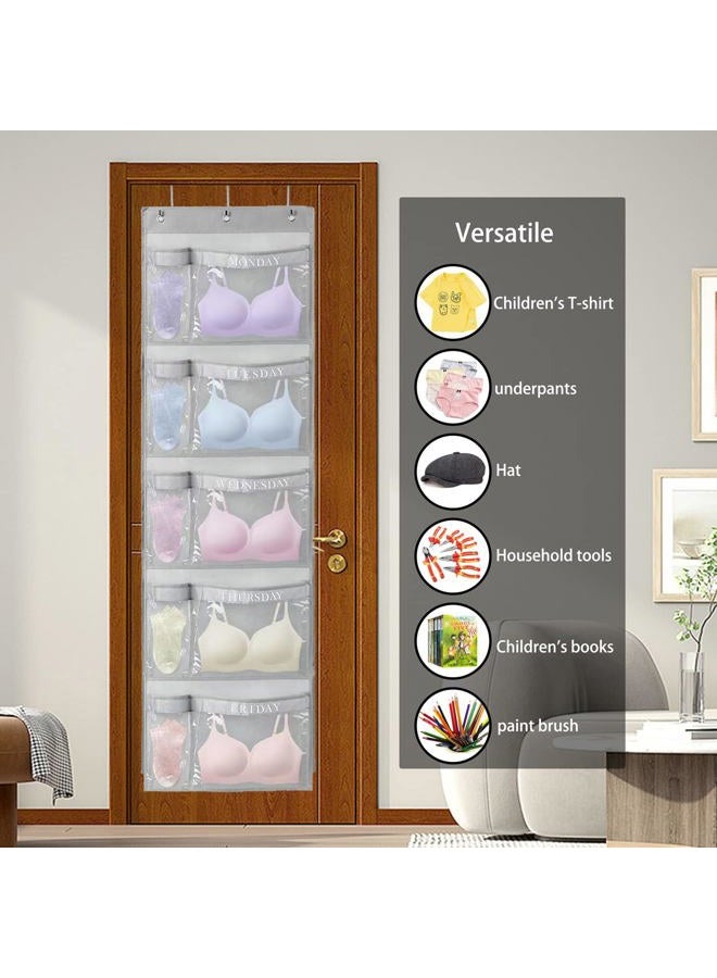 RUIPBOTE Weekly Kids Clothes Organizer – Day of The Week Hanging Closet Storage for School Outfits, Kids' Wardrobe Organizer with Labels for Monday to Friday (2) - Image 3