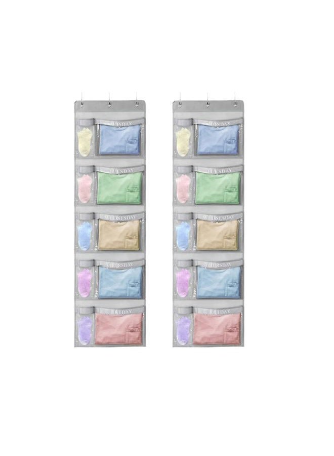 RUIPBOTE Weekly Kids Clothes Organizer – Day of The Week Hanging Closet Storage for School Outfits, Kids' Wardrobe Organizer with Labels for Monday to Friday (2) - Image 1