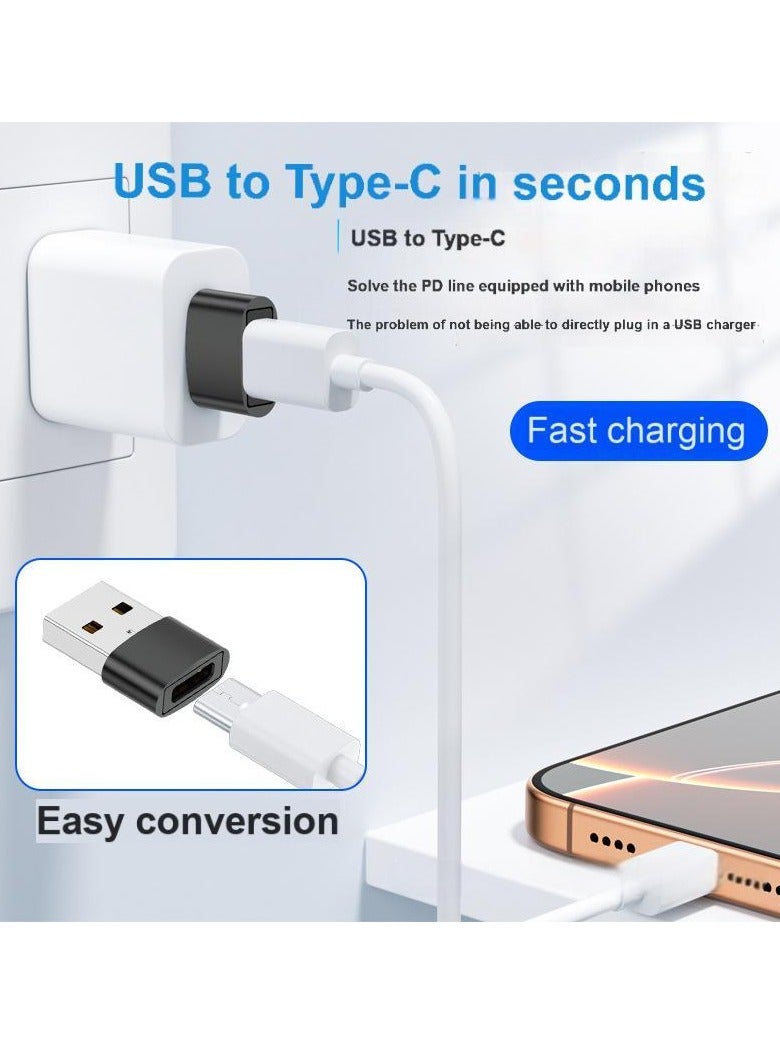 2-Pack USB Adapter Set – Type-C 3.1 to USB 3.1 + USB to Type-C – 6A Fast Charging & 10Gbps Data Transfer – Aluminum Alloy – Dual Adapter Combo for Laptop, Phone, Tablet (Black, 2 Pieces) - Image 2