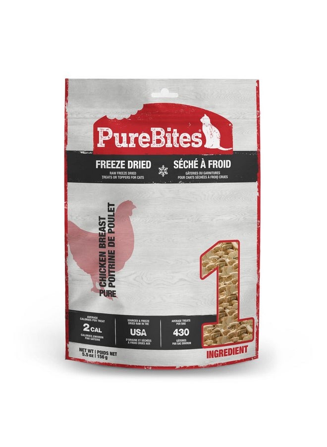 PUREBITES - PureBites Chicken Freeze Dried Cat Treats, 1 Ingredient, Made in USA, 5.5oz - Image 1