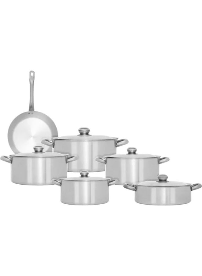 ROBUST aluminum cookware set with Robust steel handle,6 pieces, 18 / 22 / 26 / 30 / 26 / 26 cm - silver - Image 2