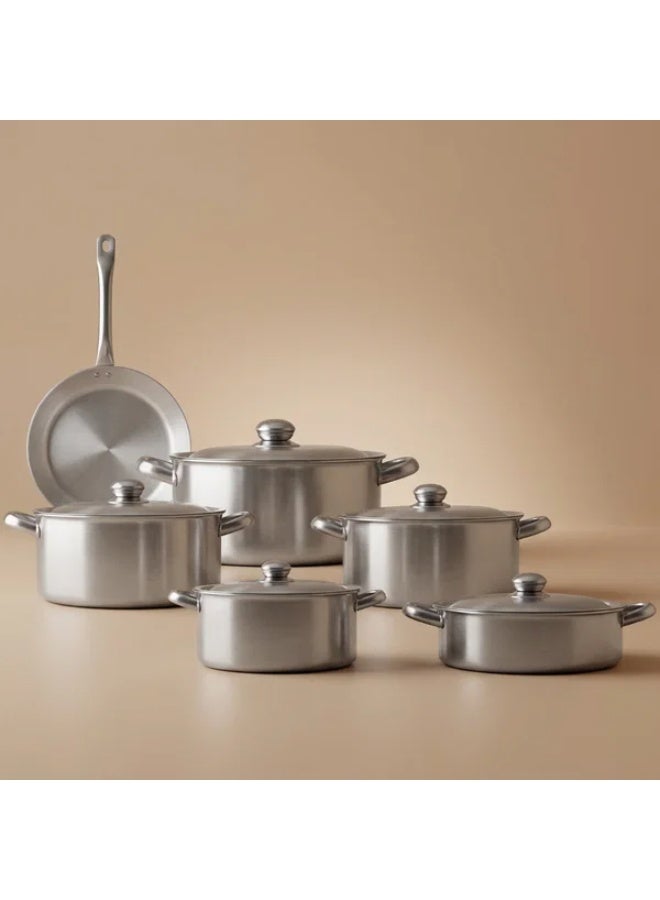 ROBUST aluminum cookware set with Robust steel handle,6 pieces, 18 / 22 / 26 / 30 / 26 / 26 cm - silver - Image 1