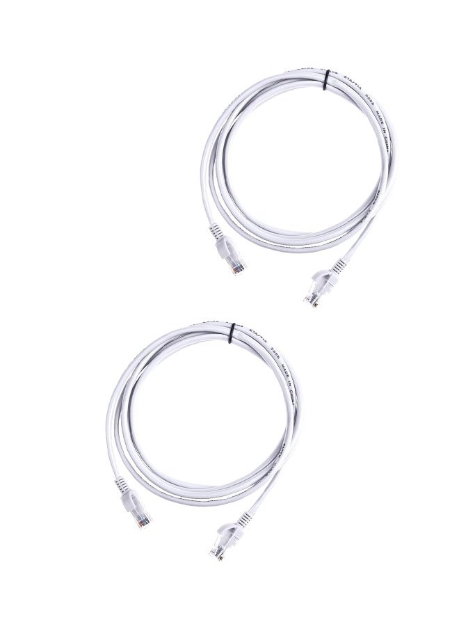 Generic - 1.5m Computer Ethernet Cable Lan Network RJ45 Patch Cable Cord for PC (2-pieces)-White - Image 1