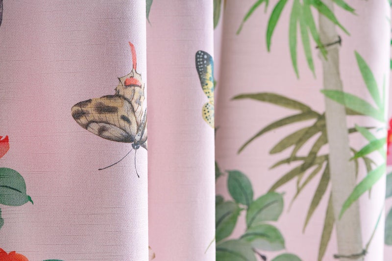 ميزون دي هيرمين Maison D 'Hermine 100 ٪ Cotton Curtain Bamboo Peach Stertains One لوحة لغرف المعيشة مكاتب غرف نوم مصممة مع جيب قضيب وحلقة سهلة التعليق 50 "x124" - Image 2