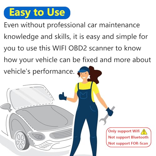 ULTRAOBD WiFi ELM327 OBD2 Adapter Scanner Reader for iOS iPhone and Android Phones OBD2 to WiFi OBD 2 ELM 327 Adapter Scanner Diagnostic Scan Tools OBDii ELM327 Interface Code Readers for Ford GM Chevy etc - Image 4