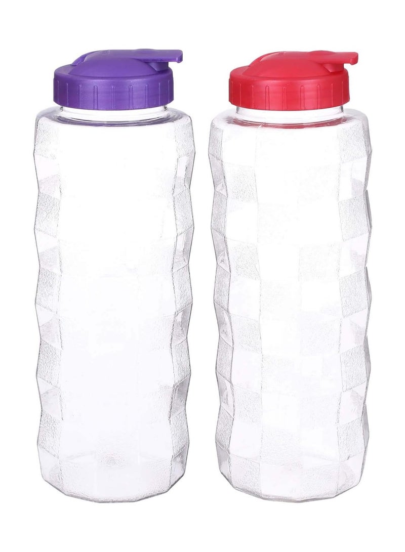 لمسة بلاست لمسه 2 زجاجه ماء بلاستيك 1.5 لتر - الوان متعدده - Image 1