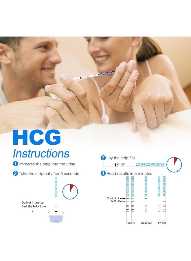 MomMed Ovulation Test Strips, Ovulation And Pregnancy Tests (Lh50-Hcg20), Includes 50 Ovulation Tests And 20 Pregnancy Tests With 70 Urine Cups - Image 4