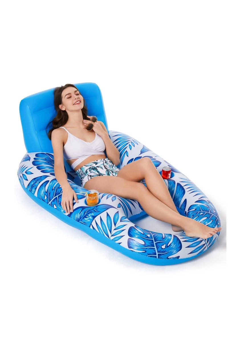 M MIAOYAN Inflatable Pool Float with Headrest and Cup Holders – Comfortable & Foldable Design - Image 5