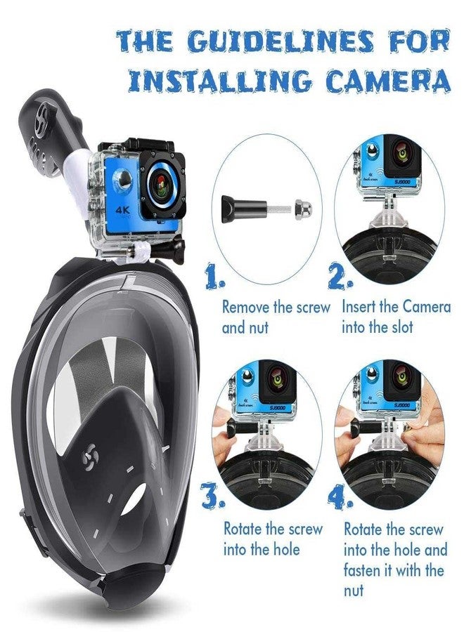 Olpad قناع غطس كامل الوجه من أولباد، قناع غطس مع حامل لكاميرا الحركة، تصميم سهل التنفس مضاد للضباب والتسرب للبالغين [صغير/متوسط] - Image 5