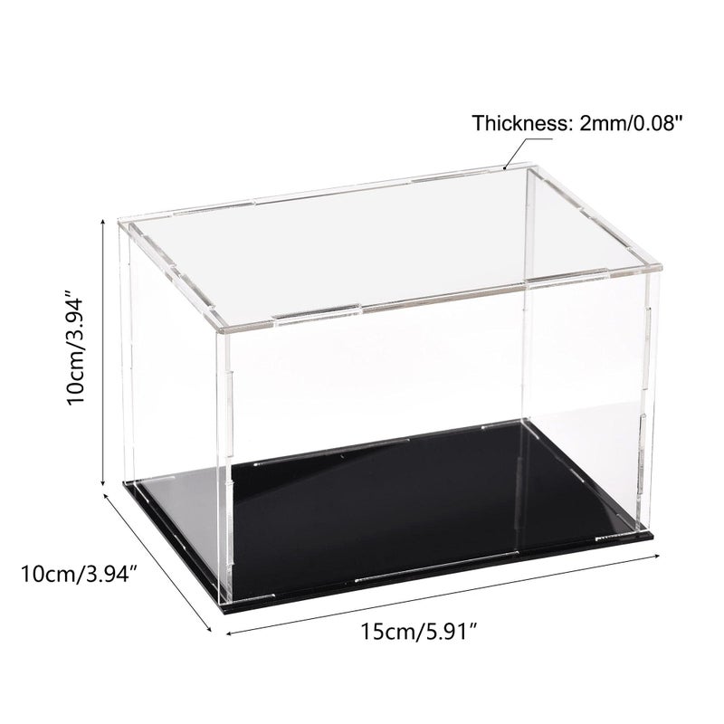 TOP-VIGOR Acrylic Clear Display Case, 15x10x10cm Assemble Dustproof Protection Countertop Box, Showcase Cube Collectibles Show Box for Figures Toys Home Storage - Image 2