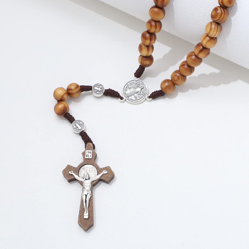 KOMI Catholic Wooden Rosary - Rosary Beads Catholic for Men - Rosarios Catolicos Para Hombre - Image 3