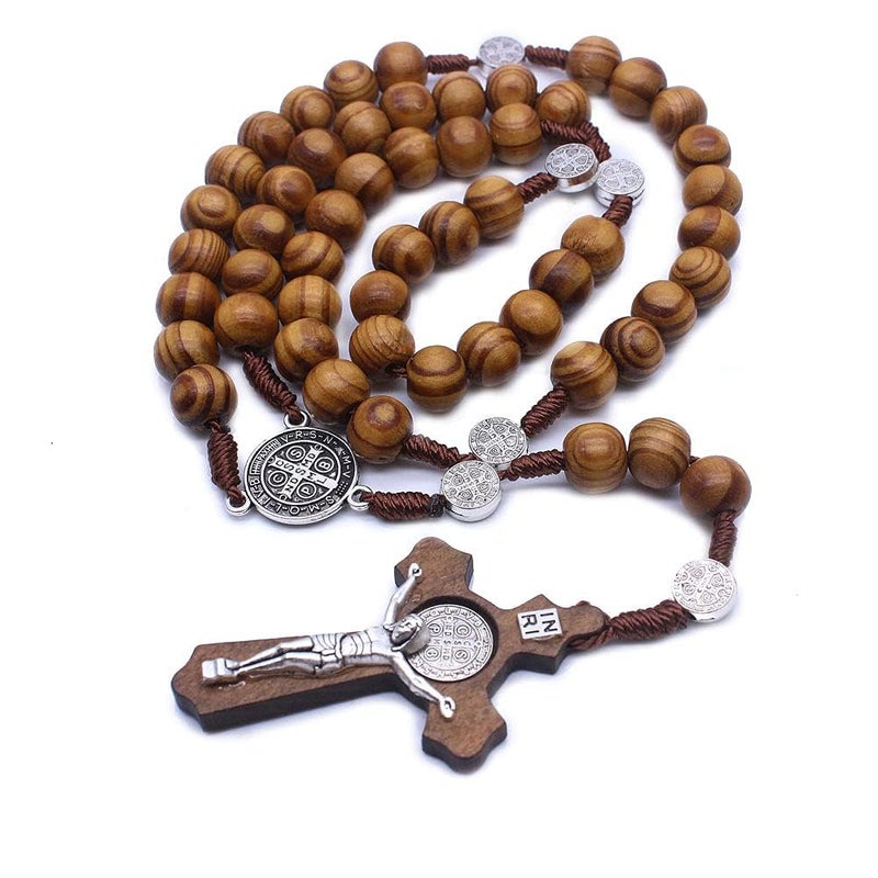 KOMI Catholic Wooden Rosary - Rosary Beads Catholic for Men - Rosarios Catolicos Para Hombre - Image 1