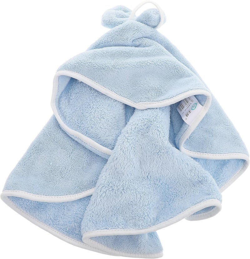 WOONEKY Hangable Coral Fleece Hand Towel with Bowknot, Thick Soft Absorbent Kitchen and Bathroom Hanging Hand Drying Cloth, Blue Round Design for Spa and Gym Use - Image 1