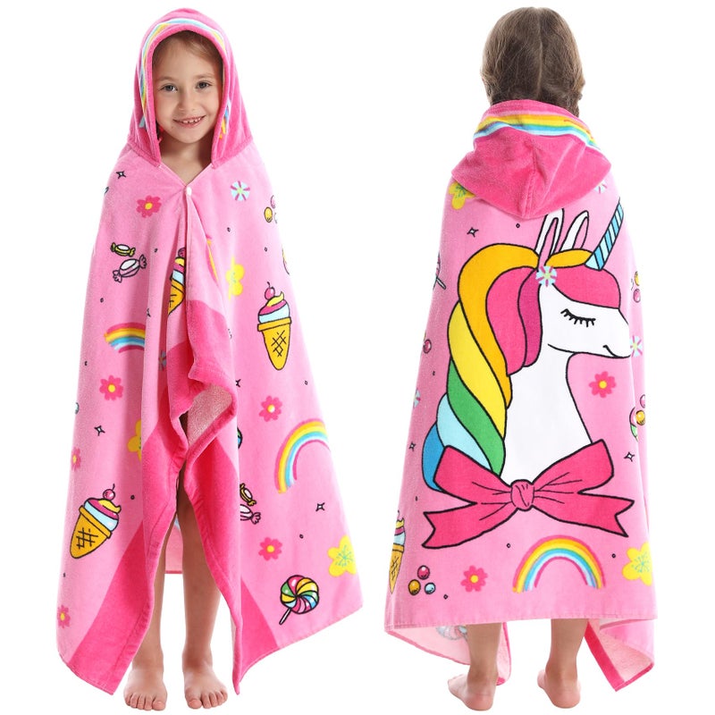 Bavilk Kids Bath Towels Kids Towel Girls Boys Hooded BeachBathroomPool Swim Towels 30 50 INCH Large Size Ultra Absorbent Cute Cartoon Animal Full Vitality 100 Cotton Wearable Wrap for Child - Image 2