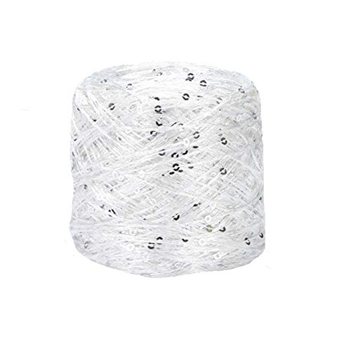 Clisil White Sliver Sequin & Sparkle Art Yarn - 100g - Image 1