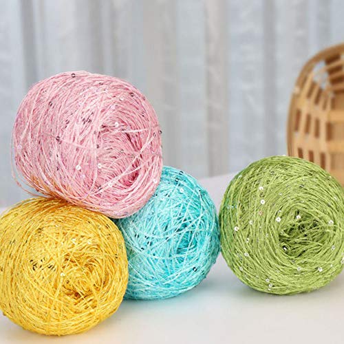 Clisil White Sliver Sequin & Sparkle Art Yarn - 100g - Image 3