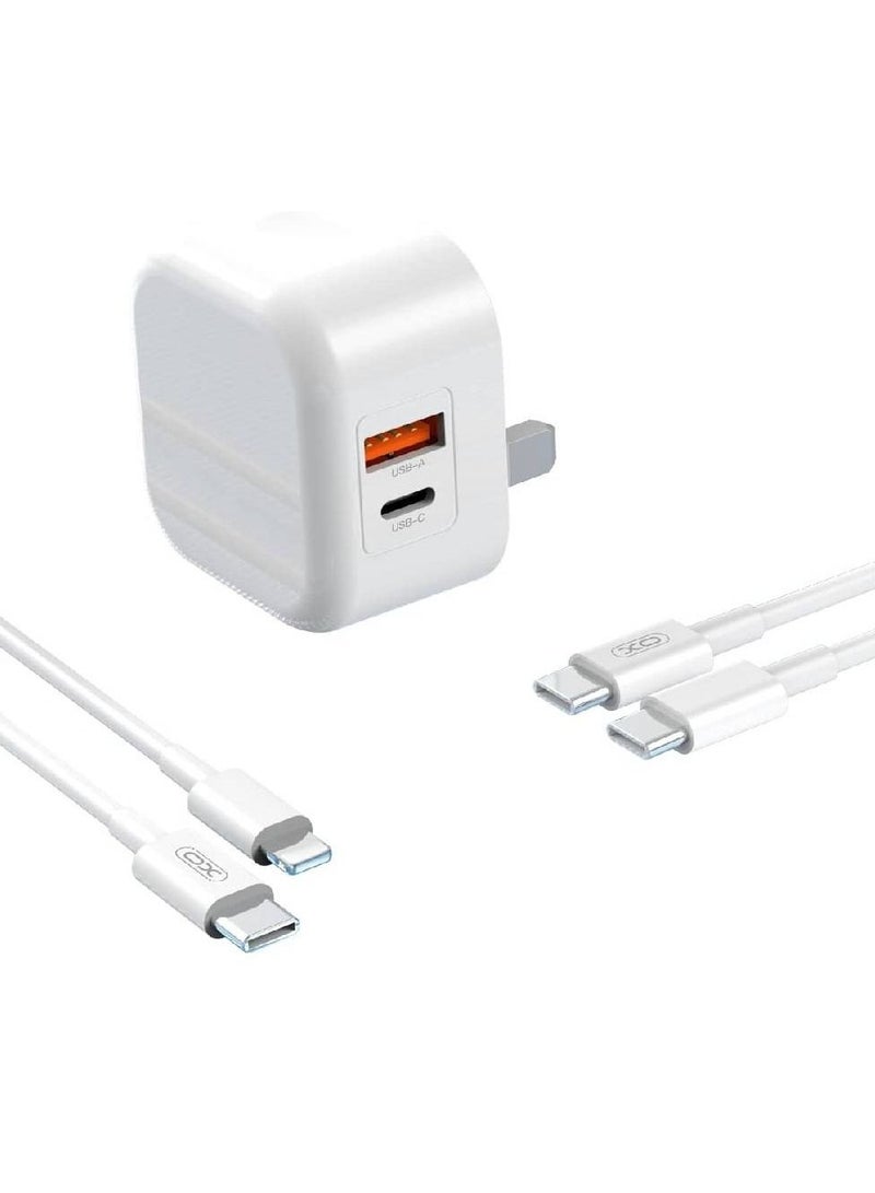 XO L98 Quick Suit Adapter PD Output Type-C 20W, QC USB Output 18W 1000mm cable for mobile phone - Image 2