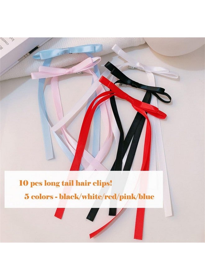 سالوسي مجموعة إكسسوارات الشعر SALOCY مكونة من 18 قطعة - مشابك فيونكة مع شرابات طويلة ومخالب من شريط الساتان للفتيات وتصميم شعر النساء - Image 2