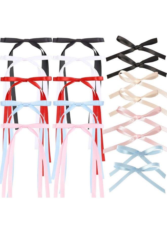 سالوسي مجموعة إكسسوارات الشعر SALOCY مكونة من 18 قطعة - مشابك فيونكة مع شرابات طويلة ومخالب من شريط الساتان للفتيات وتصميم شعر النساء - Image 1