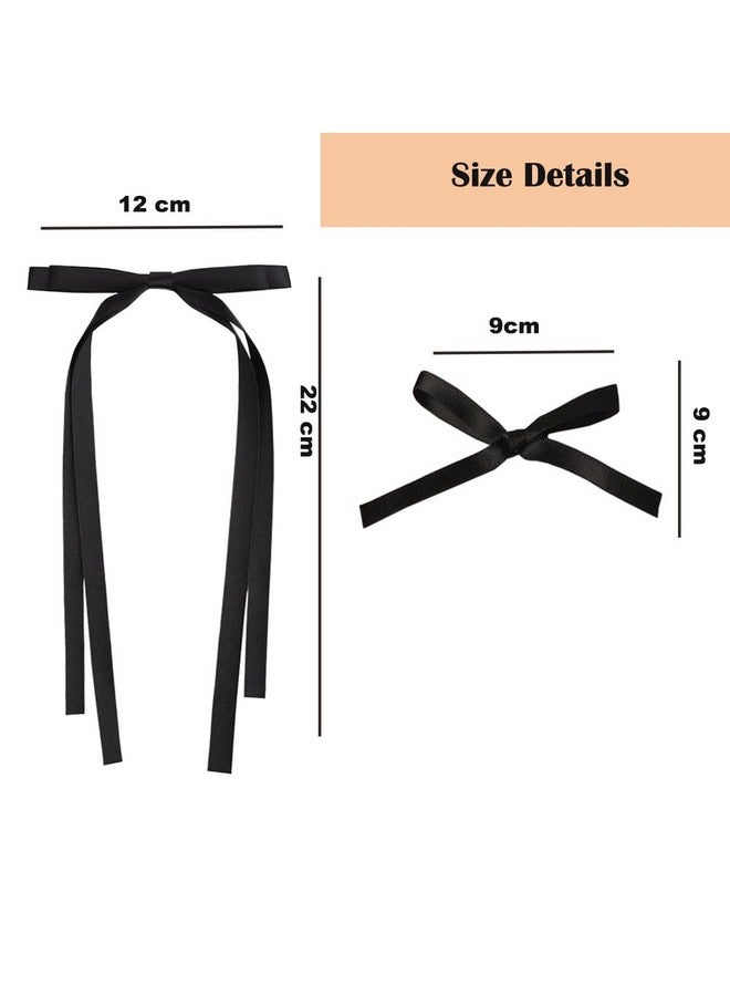 سالوسي مجموعة إكسسوارات الشعر SALOCY مكونة من 18 قطعة - مشابك فيونكة مع شرابات طويلة ومخالب من شريط الساتان للفتيات وتصميم شعر النساء - Image 4