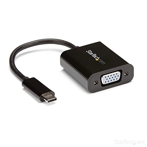StarTech.com USB-C to VGA Adapter - Thunderbolt 3 Compatible - USB C Adapter - USB Type C to VGA Dongle Converter - Image 1