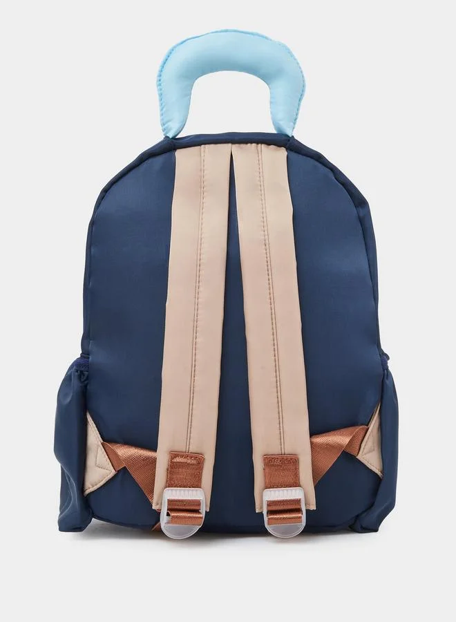 Styli Boys Color Block Backpack with Zip Closure