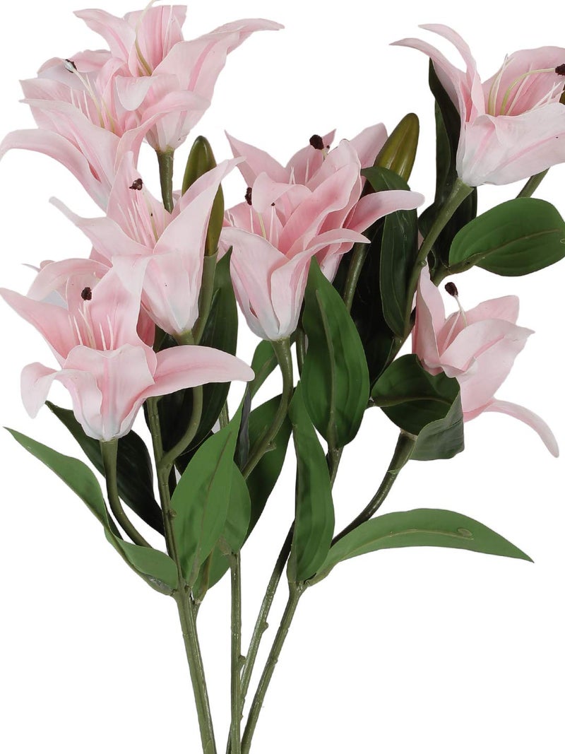 Fourwalls Four Walls Lily Artificial Flower Bunch 15 cm x 15 cm x 55 cm Light Pink - Image 2
