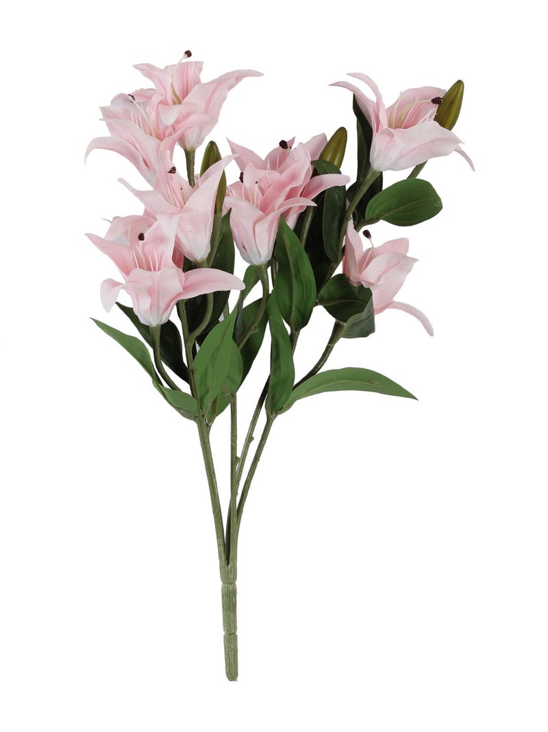 Fourwalls Four Walls Lily Artificial Flower Bunch 15 cm x 15 cm x 55 cm Light Pink - Image 3