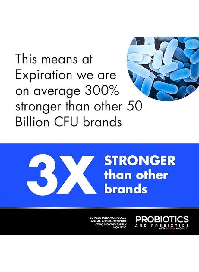 Intelligent Labs 50 Billion CFU Probiotic with Prebiotics, No Refrigeration Needed, with Sunfiber and FOS for 10x More Effectiveness, 2 Months Supply Per Bottle  - Image 1