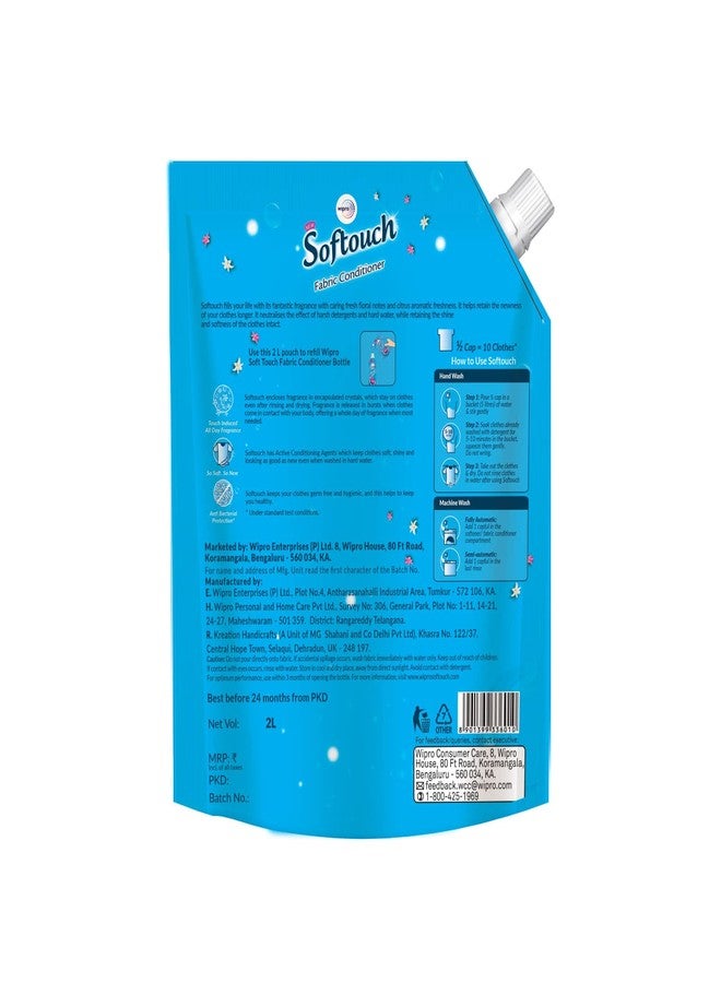 Softouch Ocean Breeze Fabric Conditioner by Wipro, 2L - Image 3