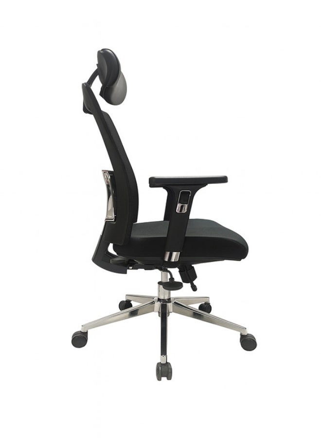 YI ONE Executive Office Chair CH-247A – Mesh Computer Chair with Ergonomic High Back Design, Swivel Manager Chair with Height Adjustment, Adjustable Armrests, Wheels & Headrest, Black, 66×66×130 cm - Image 3