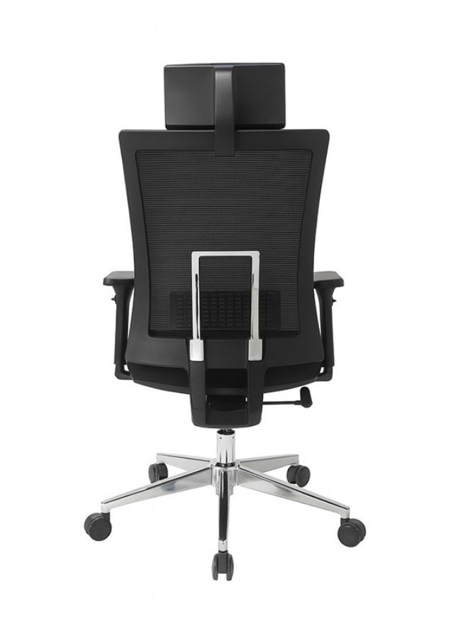 YI ONE Executive Office Chair CH-247A – Mesh Computer Chair with Ergonomic High Back Design, Swivel Manager Chair with Height Adjustment, Adjustable Armrests, Wheels & Headrest, Black, 66×66×130 cm - Image 4