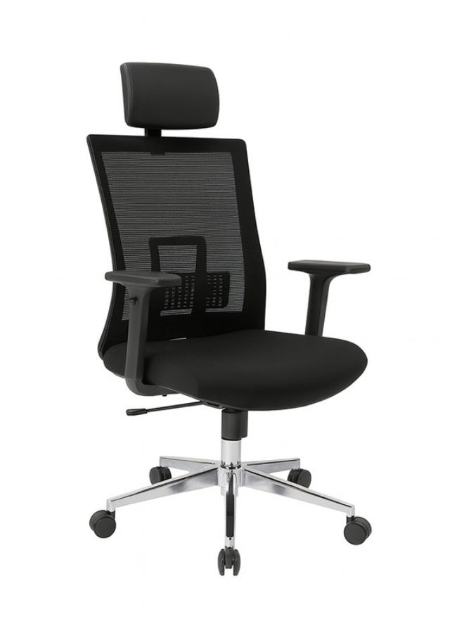 YI ONE Executive Office Chair CH-247A – Mesh Computer Chair with Ergonomic High Back Design, Swivel Manager Chair with Height Adjustment, Adjustable Armrests, Wheels & Headrest, Black, 66×66×130 cm - Image 1