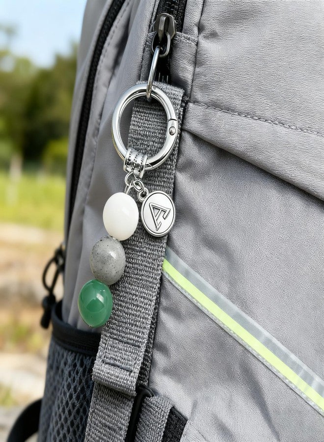 Nanafast Crystals Keychain Gift for New Beginnings, 12MM Healing Crystals Stones Keychain with Initial Charm-A - Image 4