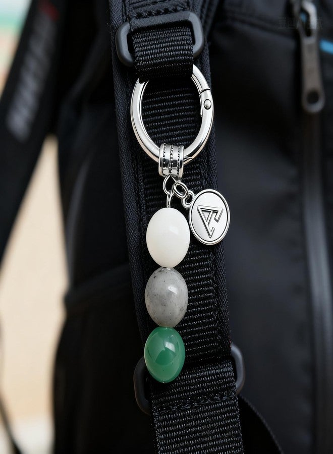 Nanafast Crystals Keychain Gift for New Beginnings, 12MM Healing Crystals Stones Keychain with Initial Charm-A - Image 5