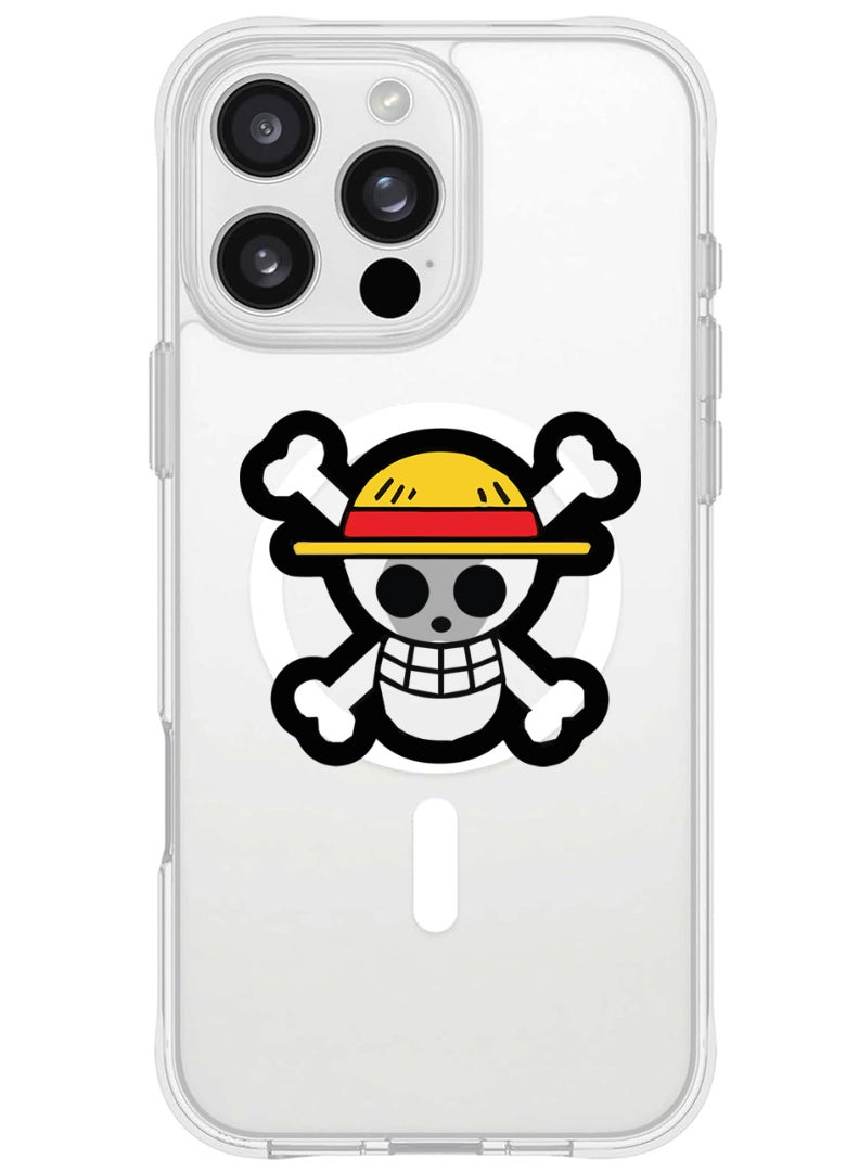 Theodor iPhone 16 Pro Magsafe Magnetic Case for iPhone Compatible with Wireless Charging, Shockproof Phone Bumper Cover - Skull - Image 1