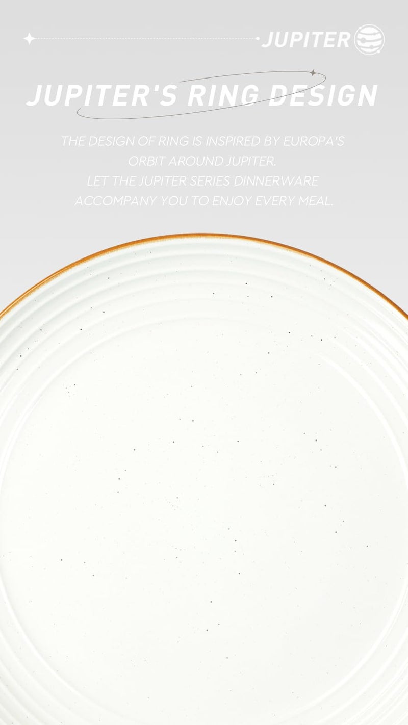 Famiware Jupiter Dinnerware Set, Plates and Bowls Dish Sets for 4 (12 Pieces), Microwave and Dishwasher Safe Stoneware Speckled Tableware, Chip and Scratch Resistant, Multi-color - Image 3