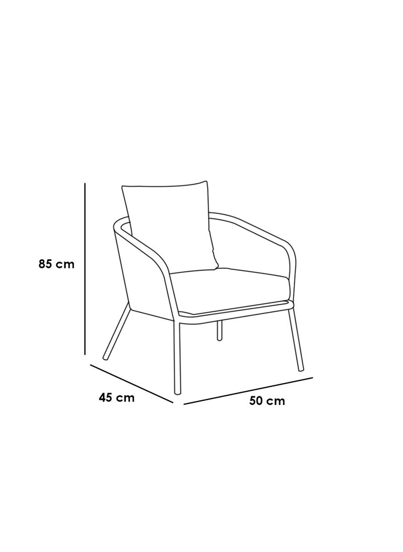 Sampa Rattan - OutDoor Rope Set Form Sampa Rattan,2Chairs,1Sofa and 1 Table, White and beige - Image 1