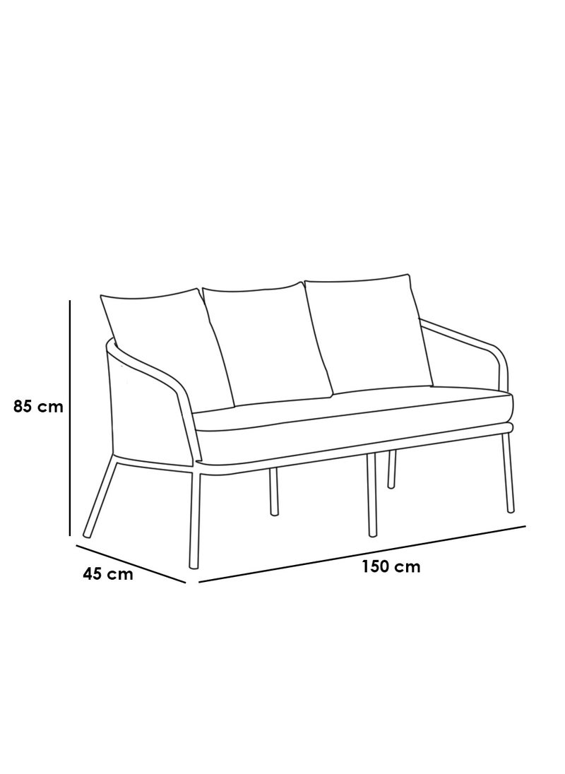 Sampa Rattan - OutDoor Rope Set Form Sampa Rattan,2Chairs,1Sofa and 1 Table, White and beige - Image 1