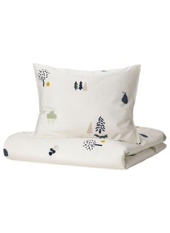 Zaboon Duvet Cover And Pillowcase, Forest Animal Pattern/Multicolour, 150X200/50X80 Cm  - Image 1