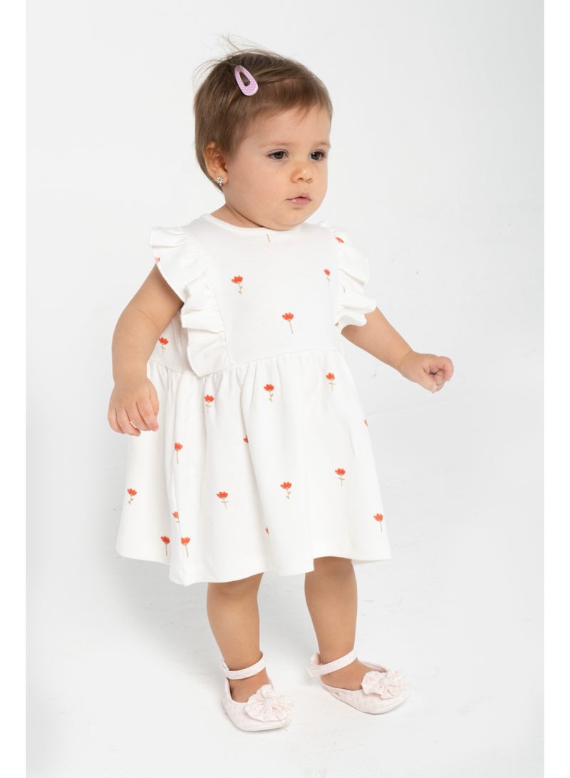 Baby Fou Baby Girls Sleeveless Tulip Dress | Soft Cotton Summer Outfit | Infant & Toddler Casual Clothing | Cute Flower Print Dress for Daily Wear, Parties & Photoshoots | 6–24 Months - Image 3
