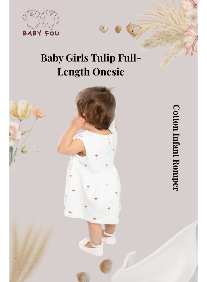 Baby Fou Baby Girls Sleeveless Tulip Dress | Soft Cotton Summer Outfit | Infant & Toddler Casual Clothing | Cute Flower Print Dress for Daily Wear, Parties & Photoshoots | 6–24 Months - Image 2