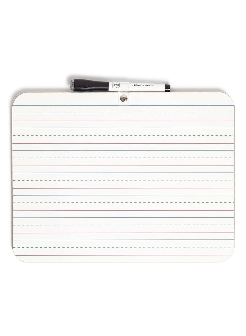 MARKQ [Pack of 1] Lined Dry Erase White Board [A4] for Kids Ruled Writing Board - Image 1