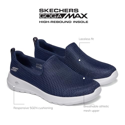 SKECHERS حذاء سكيشرز النسائي جو ووك جوي - تقنية 5GEN للتوسيد، وسادة هوائية GOGA، شبكة علوية قابلة للتنفس، أزرق/أبيض، 8 - Image 2